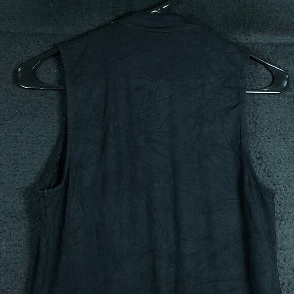Express Womens Shirt Black Open Key Hole Chest Sleeveless Modal Blend Stretch M - Picture 11 of 12